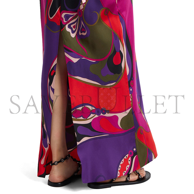 PUCCI ORCHIDEE SILK SLIP DRESS AND CAPE SET